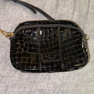 Pom-Pom London Black Croc-Embossed Women's Bag